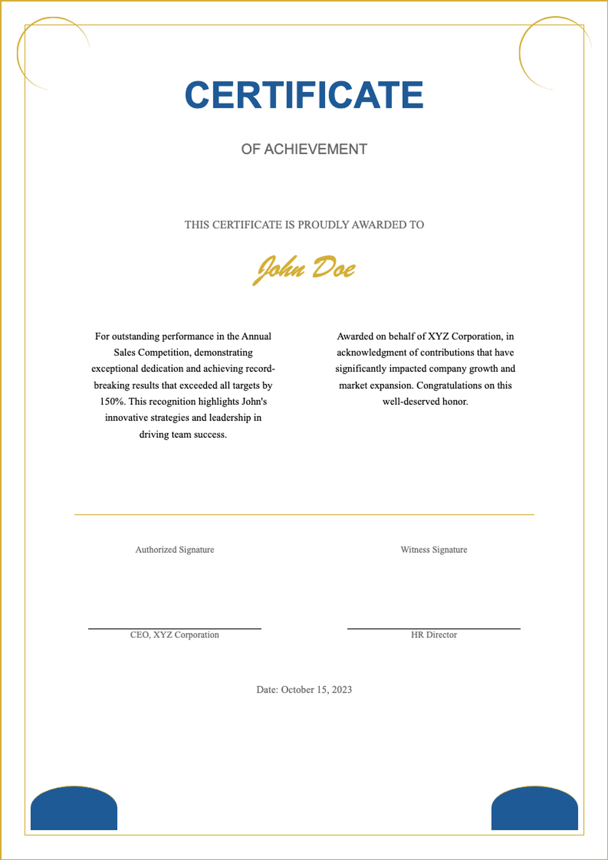 Elegant certificate of achievement with gold and blue accents_variant_1